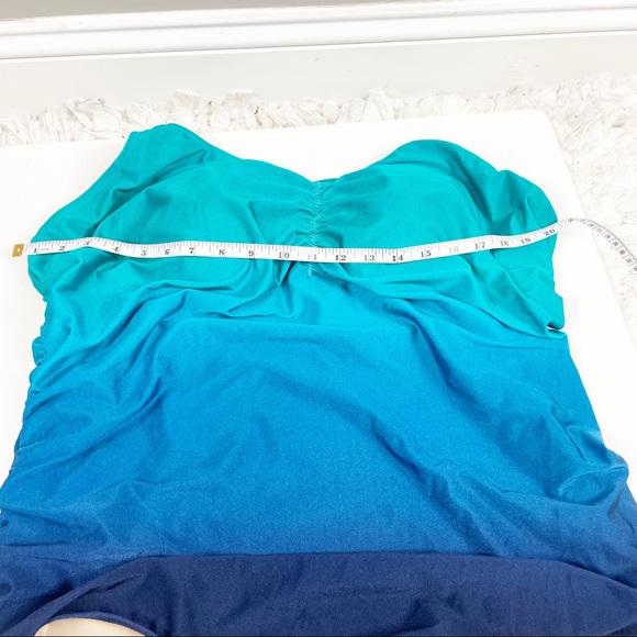 Cacique Swim Cacique Swim Ombr Blue Ruched Illusion Strappy Back